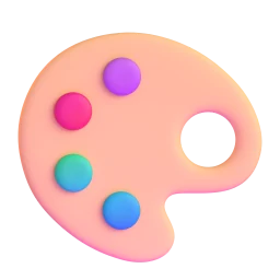 An artist’s palette with colorful paints